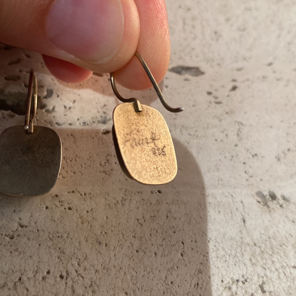 Vintage Amy Faust Sea Glass & Sterling Silver Wire Earrings - Picture 11 of 12
